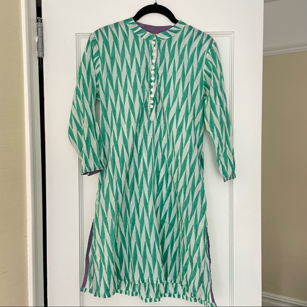 Roberta Roller Rabbit Green and White Swim Coverup